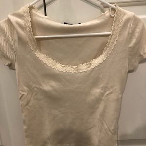 lace white crop top